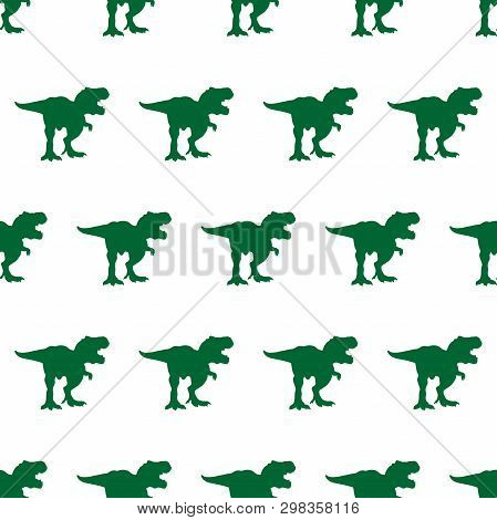 Silhouette Tyrex, Tyrex, Rex Dinosaur Pattern Green Vector Illustration