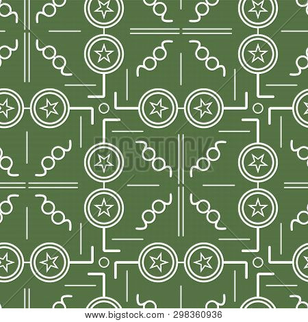 Abstract Glasses Geometric Pattern In A Line Art Style On Green Background. Editable Vector Format. 