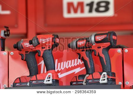 Vilnius, Lithuania - April 25: Milwaukee Power Tools On April 25, 2019 In Vilnius Lithuania. The Mil