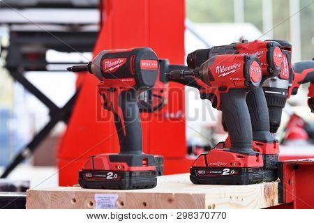 Vilnius, Lithuania - April 25: Milwaukee Power Tools On April 25, 2019 In Vilnius Lithuania. The Mil