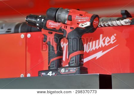 Vilnius, Lithuania - April 25: Milwaukee Power Tools On April 25, 2019 In Vilnius Lithuania. The Mil