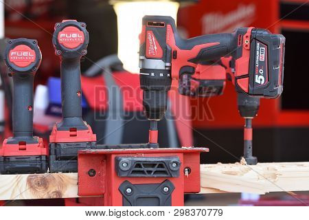 Vilnius, Lithuania - April 25: Milwaukee Power Tools On April 25, 2019 In Vilnius Lithuania. The Mil