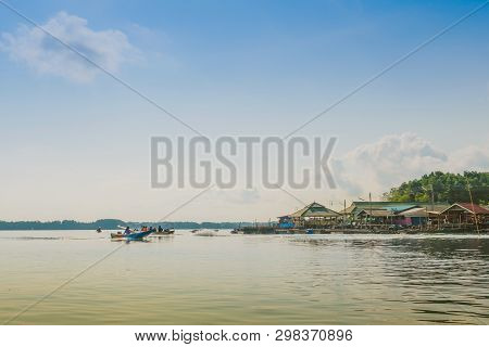 Chanthaburi, Thailand: April 16, 2019 Scenery Of Fishing Village (the No-land Village) On April 16,2