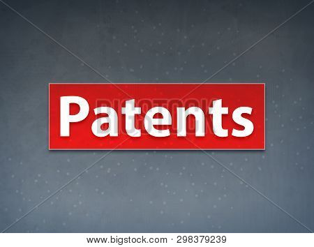 Patents Isolated On Red Banner Abstract Background Illustration Design