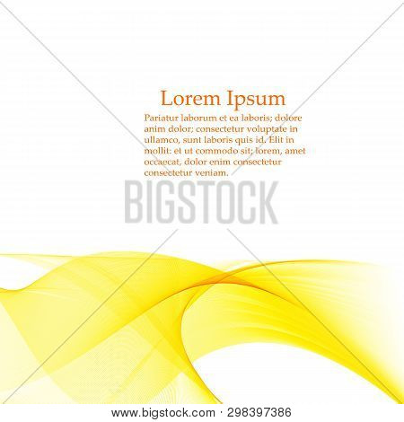 Abstract Orange Color Wave Design Element. Abstract Smooth Color Wavy Vector.