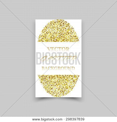 Gold Sparkles On White Background. Gold Glitter Background.