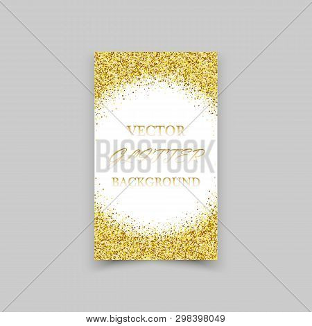 Gold Sparkles On White Background. Gold Glitter Background.