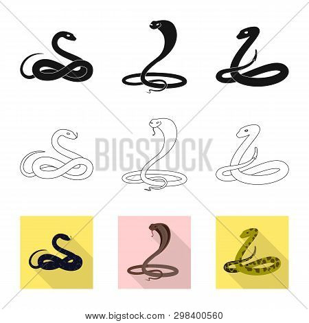 Vector Design Of Mammal And Danger Icon. Set Of Mammal And Medicine Stock Symbol For Web.