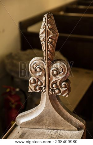 Great Givendale, Yorkshire, Uk, 25th March 2019,  A Carving Inside Great Givendale Church On The Cha