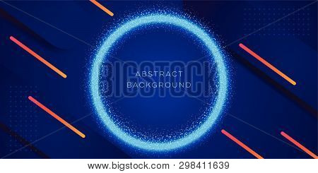 Dark Blue Abstract Background Design Template Vector For Landing Page, Technology And Business