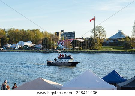 Vancouver, Bc, Canada - Apr 20, 2019: A Vancouver Police Boat Patrolling The Harbor At The 420 Festi