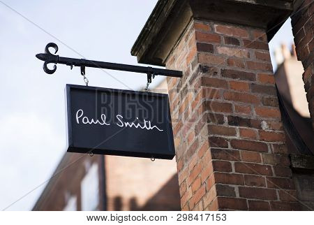 Paul Smith Sign In The City Centre, Nottingham, Nottinghamshire, Uk - 3rd April 2018