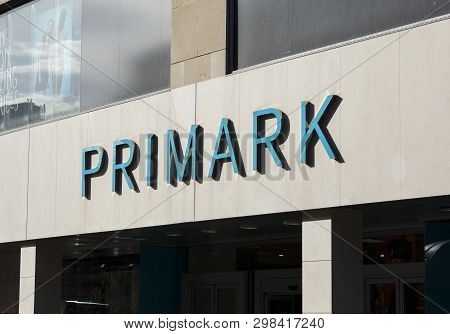 Primark Sign In The City Centre, Nottingham, Nottinghamshire, Uk - 3rd April 2018