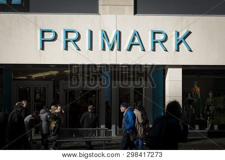 Primark Sign In The City Centre, Nottingham, Nottinghamshire, Uk - 3rd April 2018