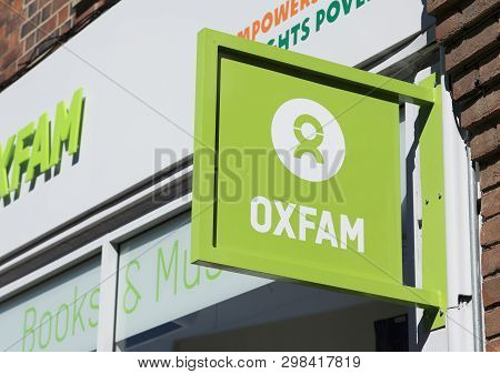 Lincoln, Lincolnshire, Uk - 5th April 2018, Oxfam Sign