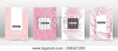 Cover Page Design Template. Hipster Brochure Layout. Breathtaking Trendy Abstract Cover Page. Pink A