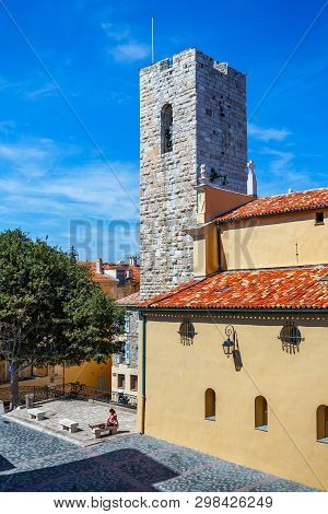 Antibes, France - 15 August, 2017: Castle Grimaldi, Pablo Picasso Museum In The Old Town Of Antibes