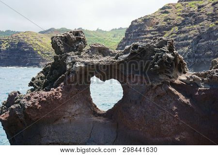 Natural Heart Formation On Beautiful Maui Island