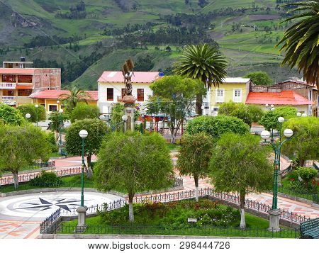 Alausi, Ecuador-february 18, 2015: View Of A Square In The Town Of Alausi, Chimborazo Province In Ec