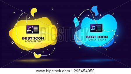 Black Music Book With Note Icon Isolated. Music Sheet With Note Stave. Notebook For Musical Notes. S