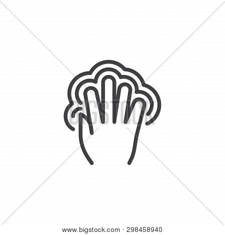 5x Double Tap Line Icon. Hand Click Linear Style Sign For Mobile Concept And Web Design. Five Finger