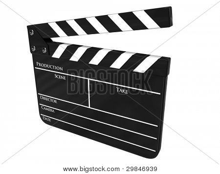Clapboard (clapperboard) isolated