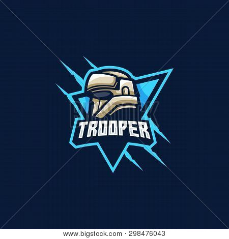 Storm Trooper Mascot, Logo Design. Skull Logo,games Illustration Vector Template