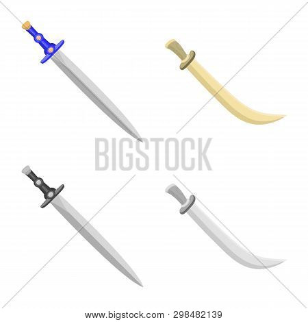 Vector Illustration Of Game  And Armor  Icon. Set Of Game  And Blade  Vector Icon For Stock.