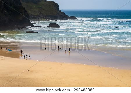 Mawgan Porth Beach, North Cornwall, England, Uk