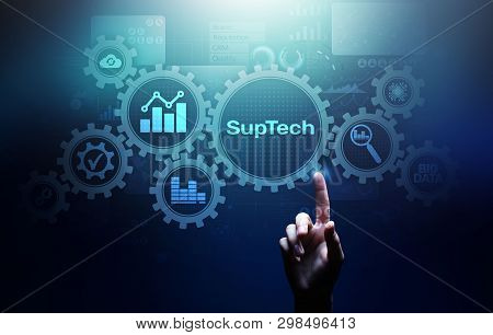 Suptech Regtech Supervisory Regulation Technology Concept On Virtual Screen.