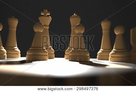 Chess Board Game Concept Of Business Ideas And Competition, Strategy Ideas Concept White Figures On 