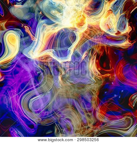 Detailed Rendiring Of Flame Fractal For Art, Illustration And Design