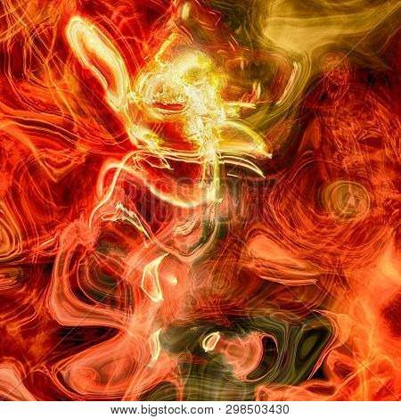 Detailed Rendiring Of Flame Fractal For Art, Illustration And Design