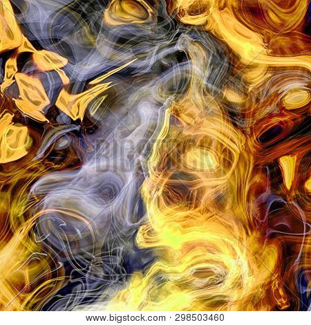 Detailed Rendiring Of Flame Fractal For Art, Illustration And Design