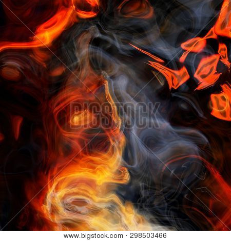 Detailed Rendiring Of Flame Fractal For Art, Illustration And Design
