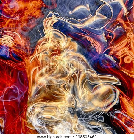 Detailed Rendiring Of Flame Fractal For Art, Illustration And Design