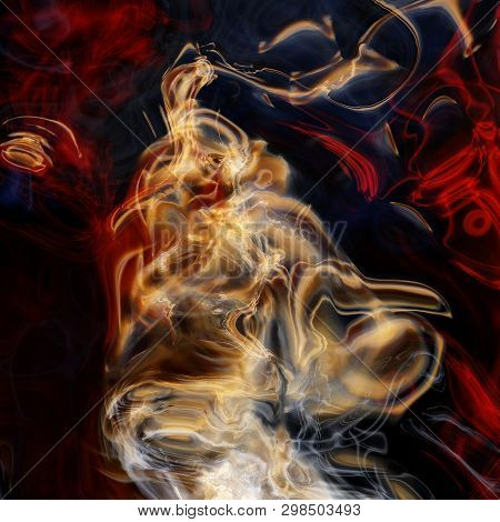Detailed Rendiring Of Flame Fractal For Art, Illustration And Design