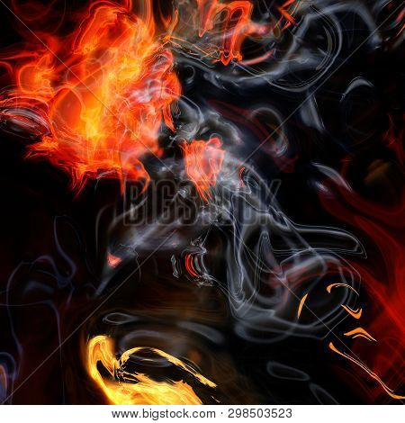 Detailed Rendiring Of Flame Fractal For Art, Illustration And Design
