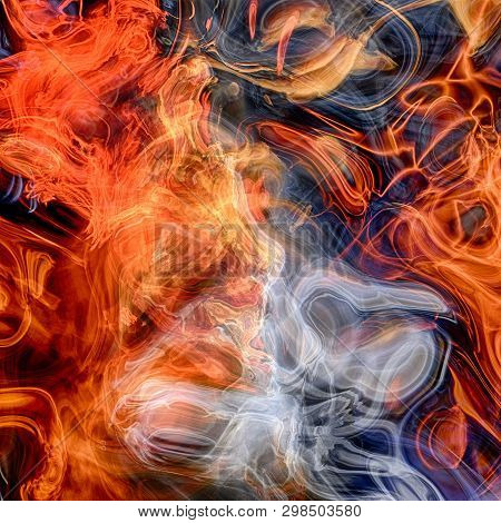 Detailed Rendiring Of Flame Fractal For Art, Illustration And Design