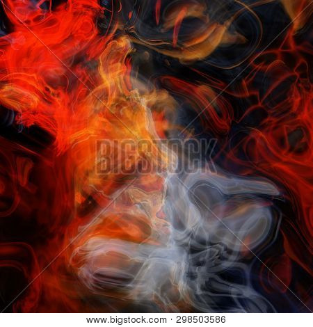 Detailed Rendiring Of Flame Fractal For Art, Illustration And Design
