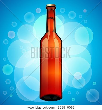 Glass Beer Brown Bottle. Ready For Your Design. Product Packing.
