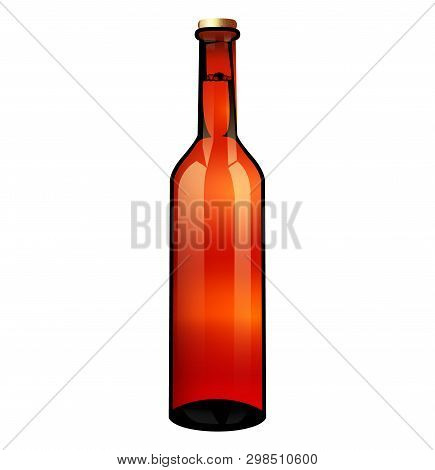 Glass Beer Brown Bottle. Ready For Your Design. Product Packing.