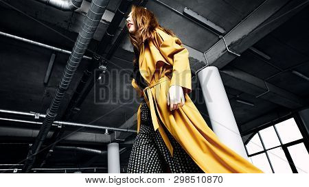 Fashionable Model In Underground parking