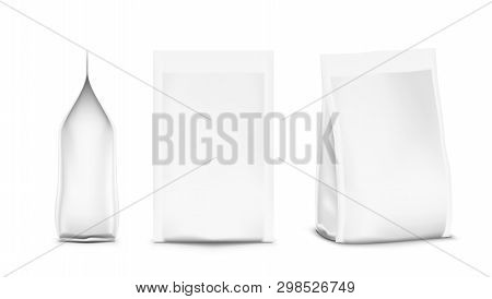 Realistic Doy Bag Pack For Coffee Snacks Or Other Food