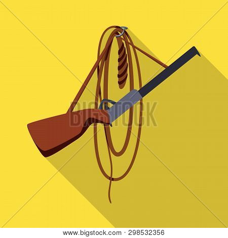 Vector Illustration Of Rifle And Whip Icon. Collection Of Rifle And Weapon Stock Vector Illustration