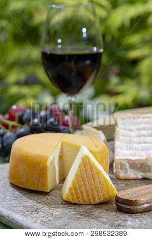 French Cheeses Collection, Yellow Riche De Saveurs, Vieux Pane And Le Peche Des Bons Peres Cheeses S