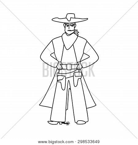 Isolated Object Of Cowboy And Man Symbol. Set Of Cowboy And Hat Stock Vector Illustration.