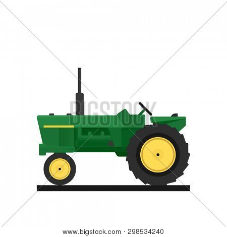 old tractor icon. Clipart image isolated on white background