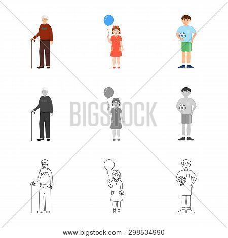 Isolated Object Of Character And Avatar  Symbol. Collection Of Character And Portrait Stock Vector I