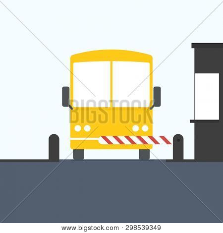 toll gate with bus icon. Clipart image isolated on white background
